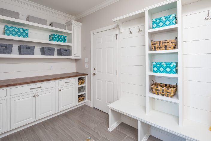 Stylish and functional farm style mudroom